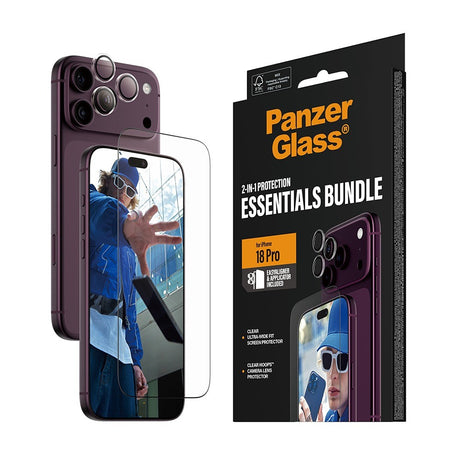 PanzerGlass iPhone 18 Pro Max Skærmbeskytter & Kameralinsebeskytter 2-in-1 Essentials Bundle