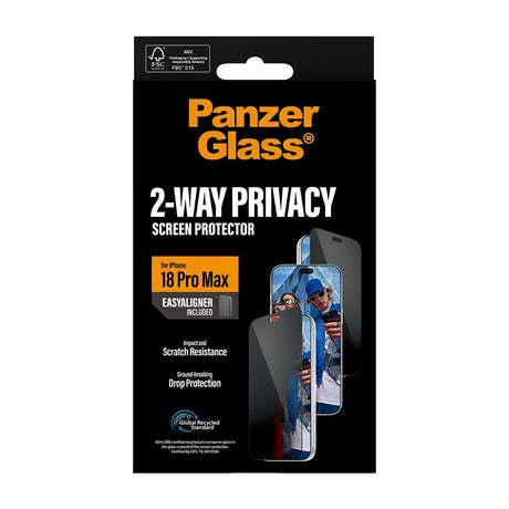 PanzerGlass iPhone 18 Pro Max Skærmbeskytter Ultra-Wide Fit Privacy EasyAligner