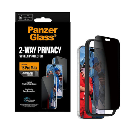 PanzerGlass iPhone 18 Pro Max Skærmbeskytter Ultra-Wide Fit Privacy EasyAligner