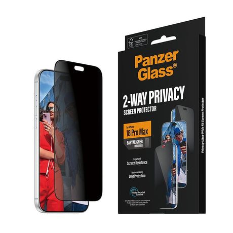 PanzerGlass iPhone 18 Pro Max Skærmbeskytter Ultra-Wide Fit Privacy EasyAligner