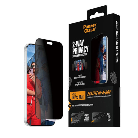 PanzerGlass iPhone 18 Pro Max Skærmbeskytter Ultra-Wide Fit Privacy Fastfit
