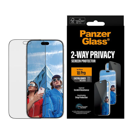 PanzerGlass iPhone 18 Pro Skærmbeskytter Ultra-Wide Fit Privacy EasyAligner