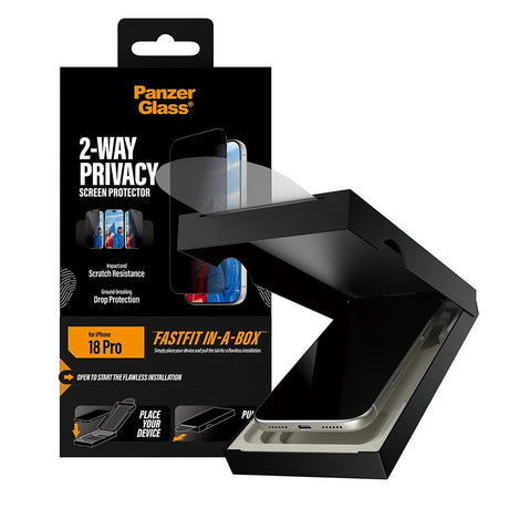 PanzerGlass iPhone 18 Pro Skærmbeskytter Ultra-Wide Fit Privacy Fastfit