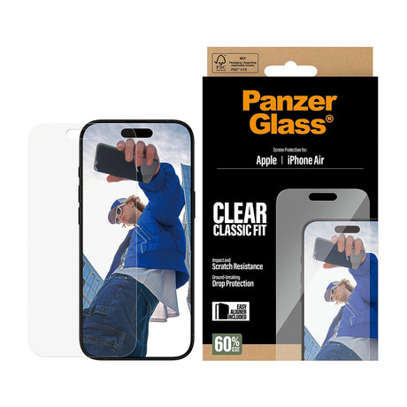 PanzerGlass iPhone Air Skærmbeskytter Classic Fit EasyAligner