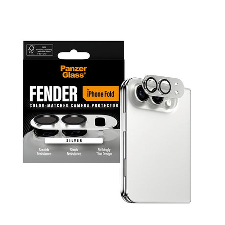 PanzerGlass iPhone Duo Kameralinsebeskytter Fender Sølv