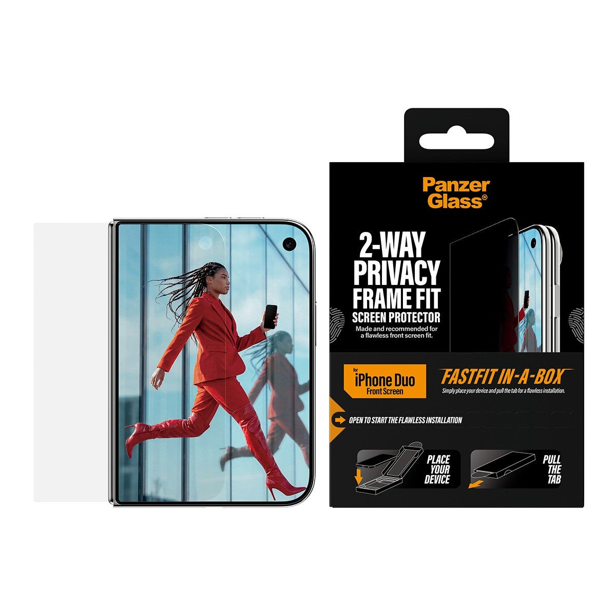 PanzerGlass iPhone Duo Skærmbeskytter Frame Fit Privacy Fastfit