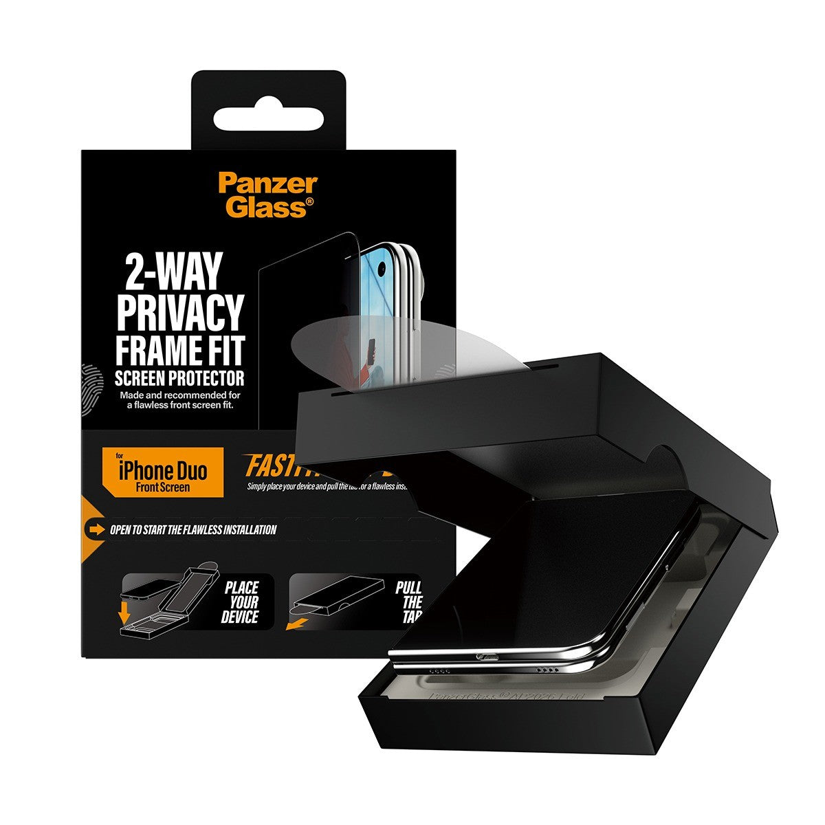 PanzerGlass iPhone Duo Skærmbeskytter Frame Fit Privacy Fastfit