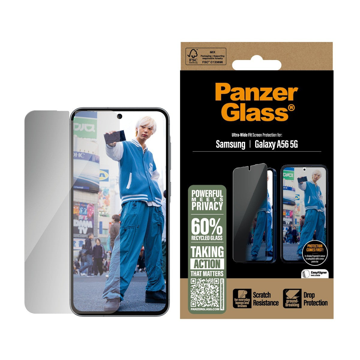 PanzerGlass Samsung Galaxy A56 Skærmbeskytter Ultra-Wide Fit Privacy Fastfit
