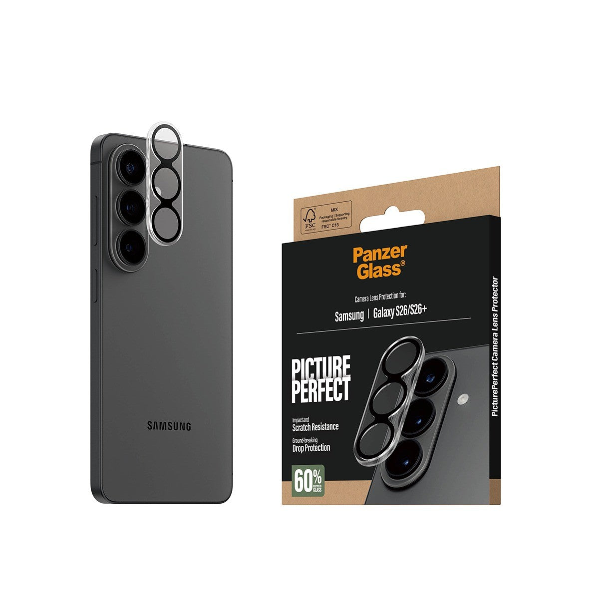 PanzerGlass Samsung Galaxy S26/S26 Plus Kameralinsebeskytter PicturePerfect