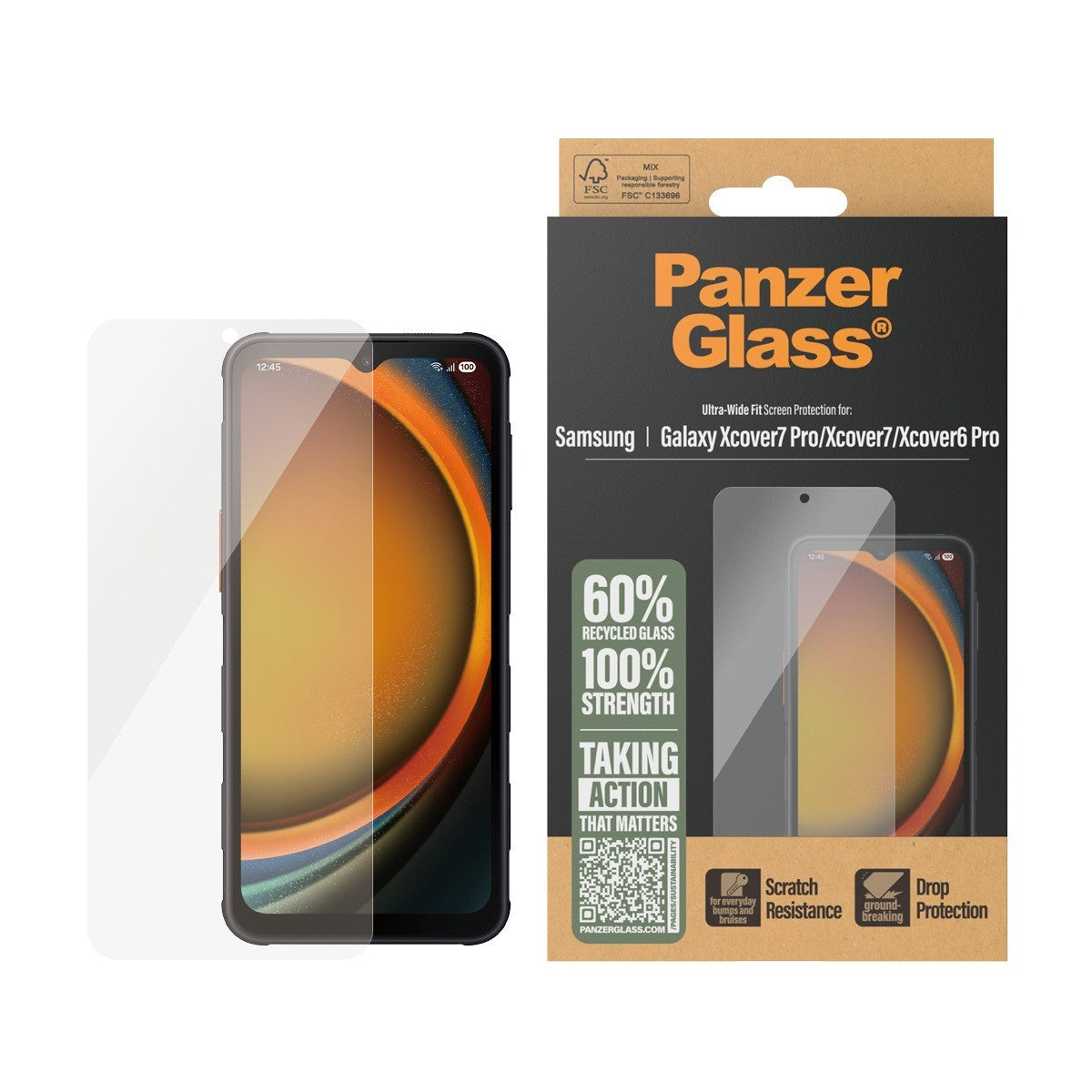 PanzerGlass Samsung Galaxy XCover 6 Pro/XCover 7/7 Pro Skærmbeskytter Ultra-Wide Fit