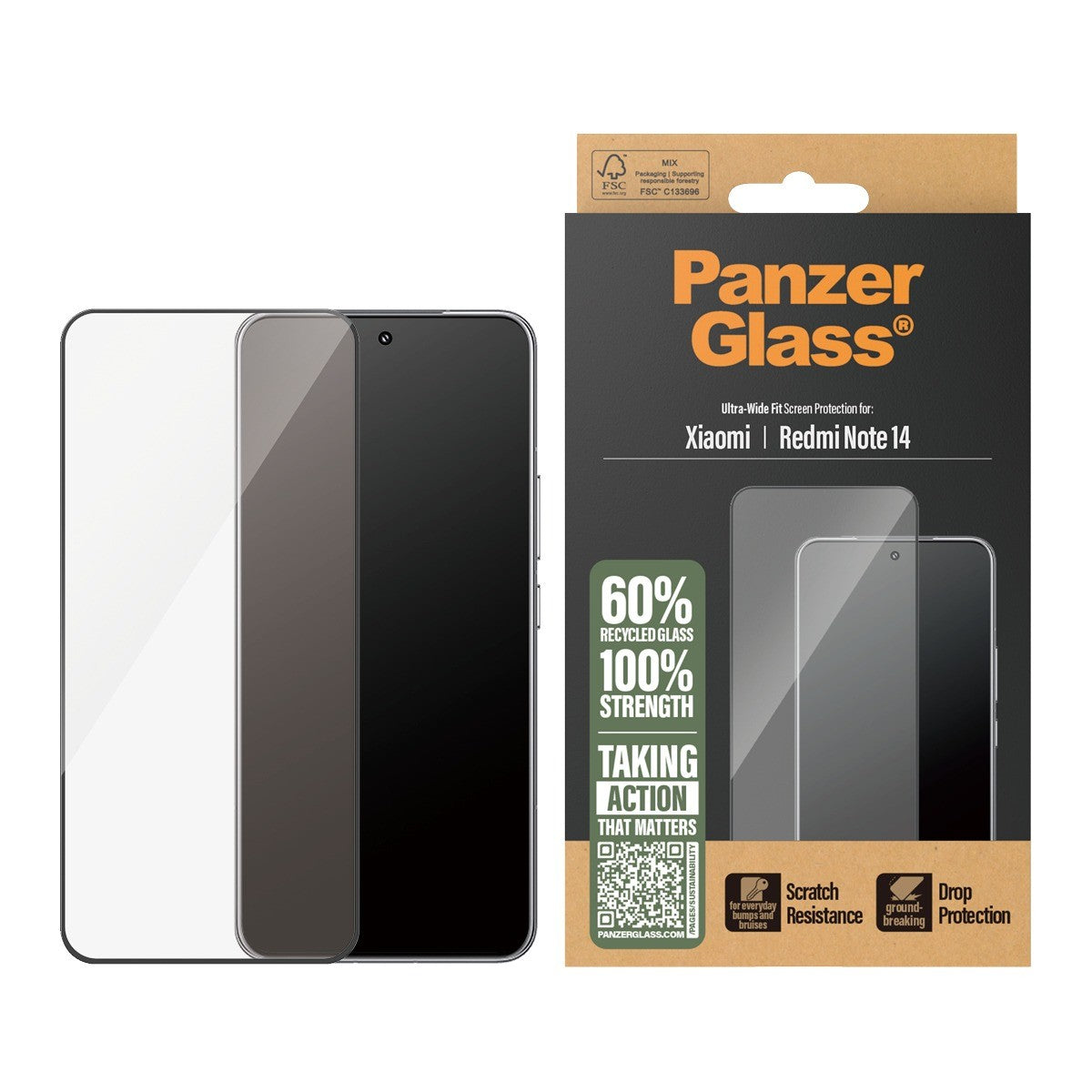 PanzerGlass Xiaomi Redmi Note 14 Skærmbeskytter Ultra-Wide Fit
