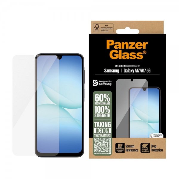 PanzerGlass Samsung Galaxy A17 Skærmbeskyttelse Ultra-Wide Fit EasyAligner