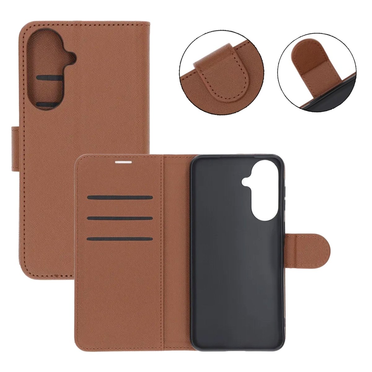 Samsung Galaxy A57 Etui med stativ Brun