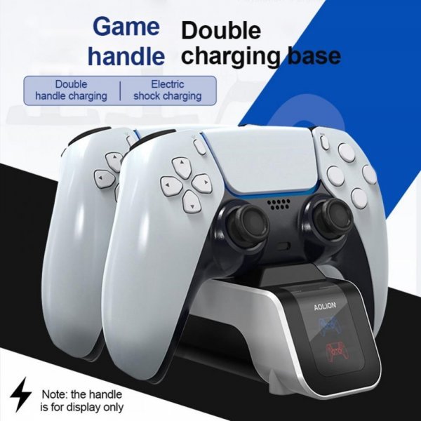 Aolion PlayStation 5 DualSense Kontrol Dobbelt Opladningsdock