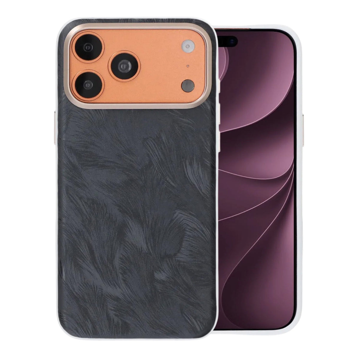iPhone 17 Pro Max/iPhone 18 Pro Max Cover med plumtekstur MagSafe Sort
