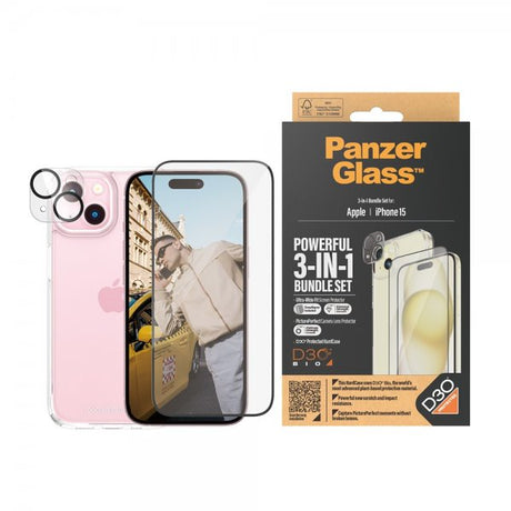 PanzerGlass iPhone 15 3-i-1 Bundle Set