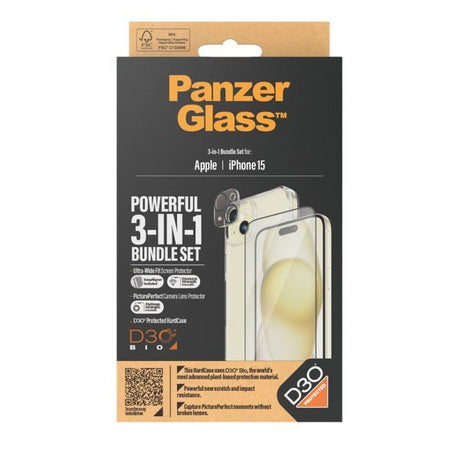 PanzerGlass iPhone 15 3-i-1 Bundle Set