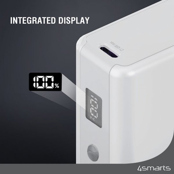 4smarts Powerbank Pocket Slim 10 000 mAh 45W Hvid