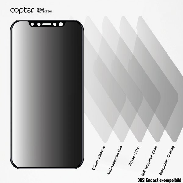 Copter iPhone Xs Max/11 Pro Max Skærmbeskyttelse Exoglass Flat Privacy