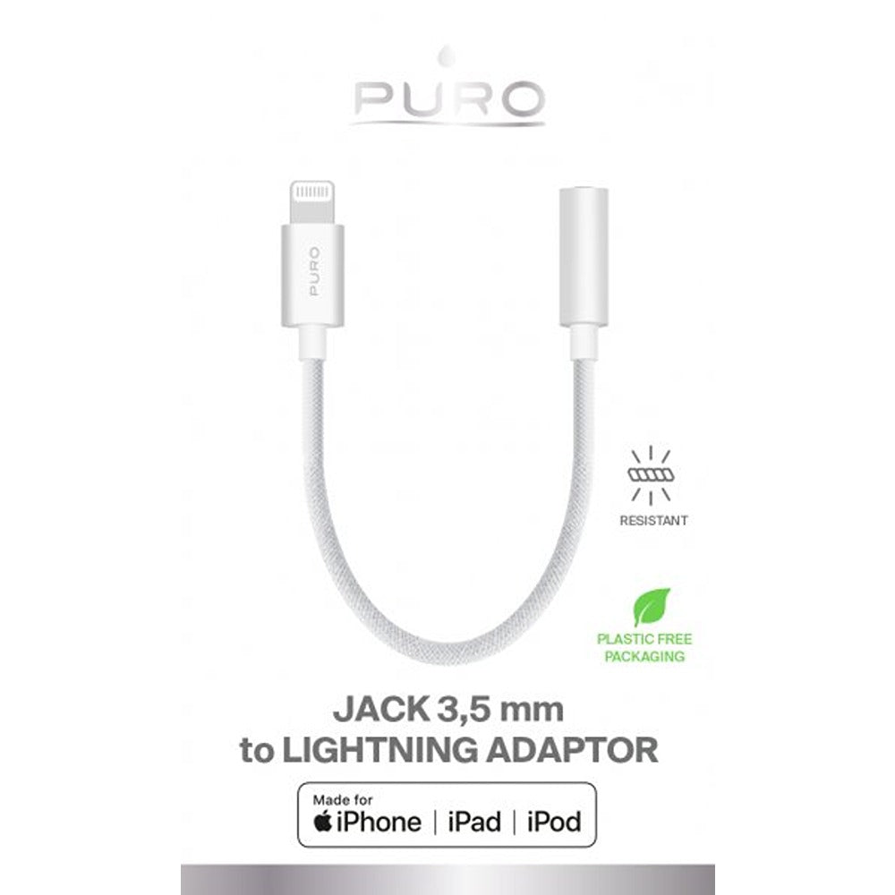 Puro Adapter Lightning til 3.5mm Hvid