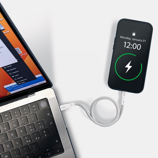 Puro Kabel Magnetisk USB-C til USB-C 1m Hvid