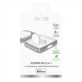 Puro Trådløs Oplader Power Go 2-i-1 MagSafe Hvid