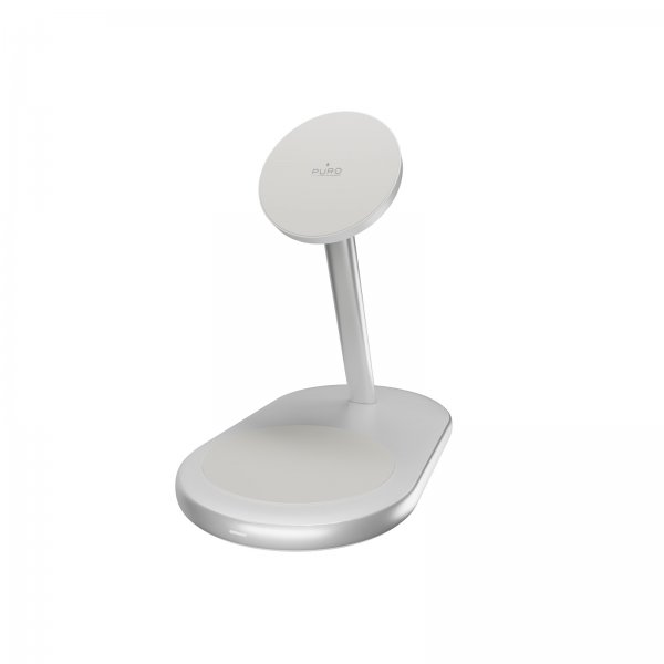 Puro Trådløs Oplader Mag Station 2-i-1 Qi2 Hvid