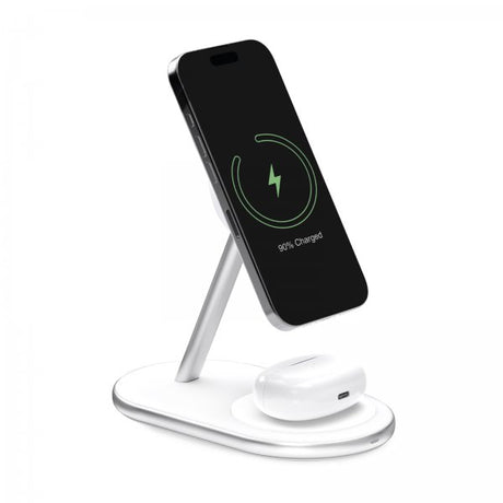Puro Trådløs Oplader Mag Station 2-i-1 Qi2 Hvid