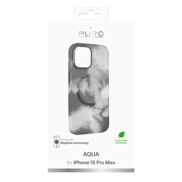 Puro iPhone 15 Pro Max Cover Aqua Silver