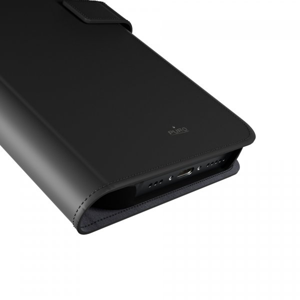 Puro iPhone 16 Plus Cover Wallet Stand Sort