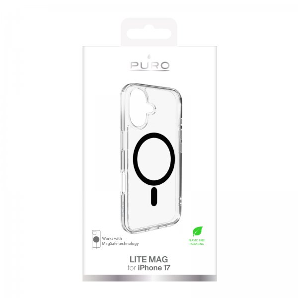 Puro iPhone 17 Cover Lite Mag Transparent Sort