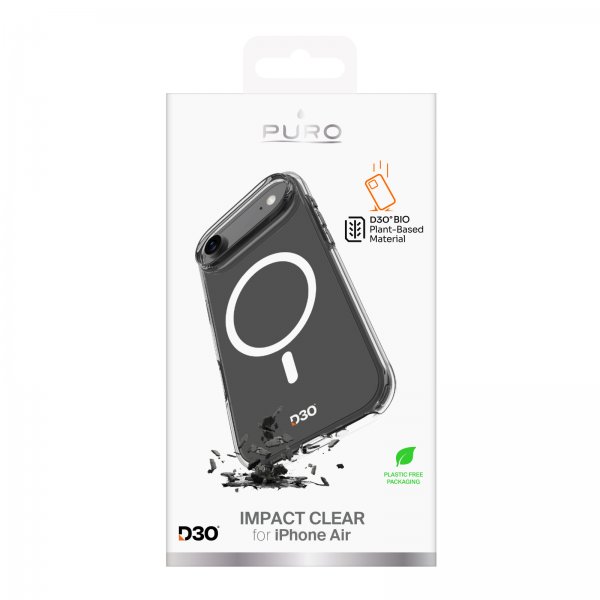 Puro iPhone Air Skal Impact Clear D3O MagSafe Transparent