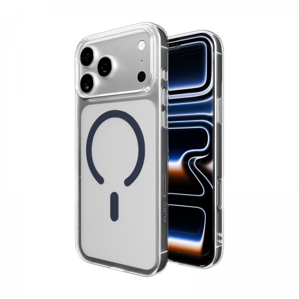 Puro iPhone 17 Pro Cover Lite Mag Gennemsigtig Blå