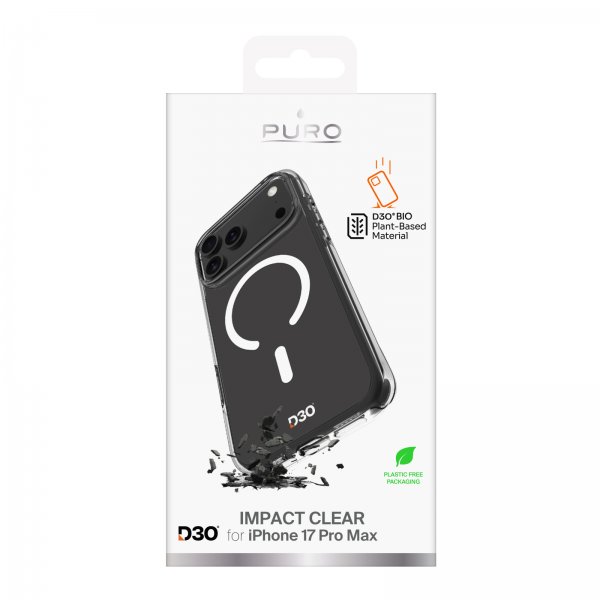 Puro iPhone 17 Pro Max Cover Impact Clear D3O MagSafe Transparent