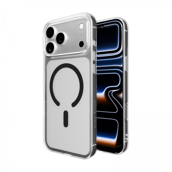Puro iPhone 17 Pro Max Cover Lite Mag Transparent Sort