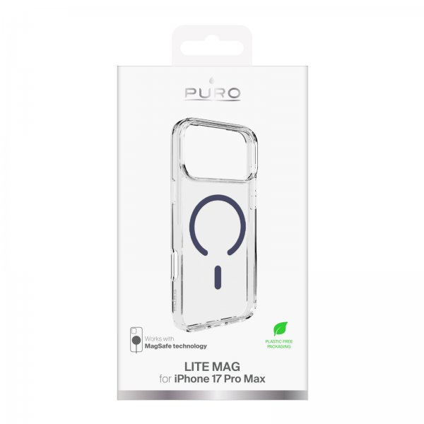 Puro iPhone 17 Pro Max Cover Lite Mag Transparent Blå