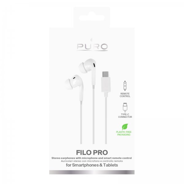 Puro Trådede Høretelefoner Filo Pro USB-C Hvid