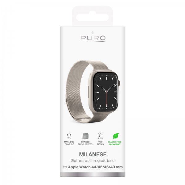 Puro Apple Watch 44/45/46mm/Ultra 49mm Rem Milanese Champagne