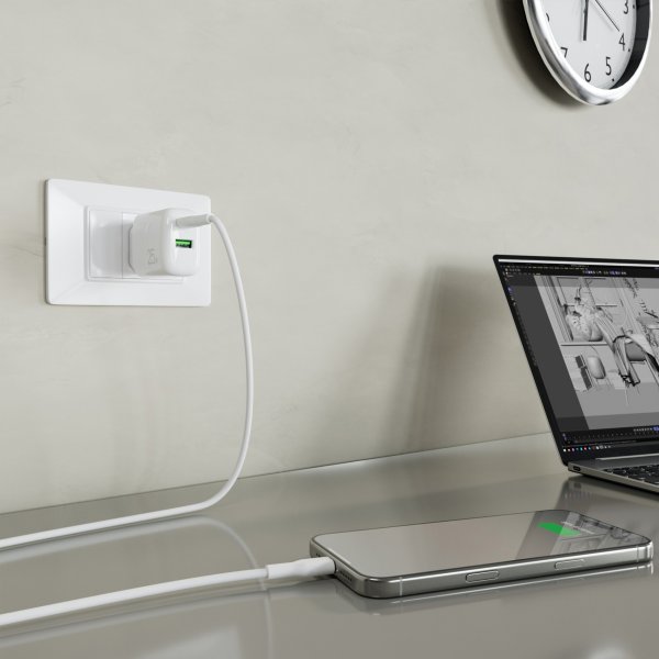 Puro Oplader med Kabel ProLite Kit USB-C 25W 1.2m Hvid