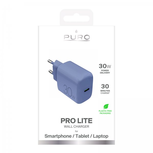 Puro Laddare Pro Lite 30W USB-C Lyseblå