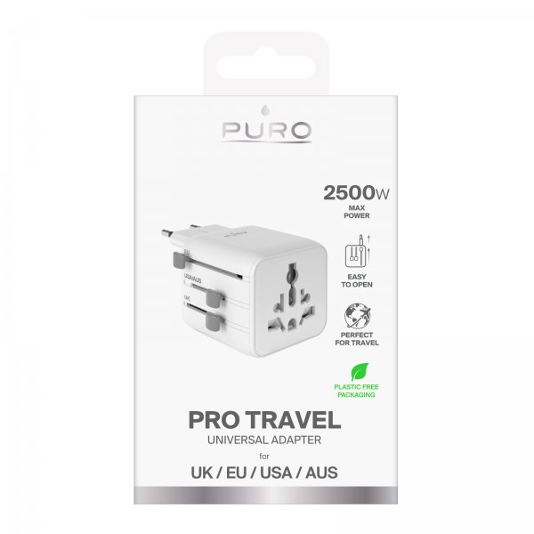 Puro Rejseadapter Pro Travel Hvid