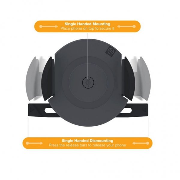 ALOGIC Biloplader med holder og Qi Teknologi Sort