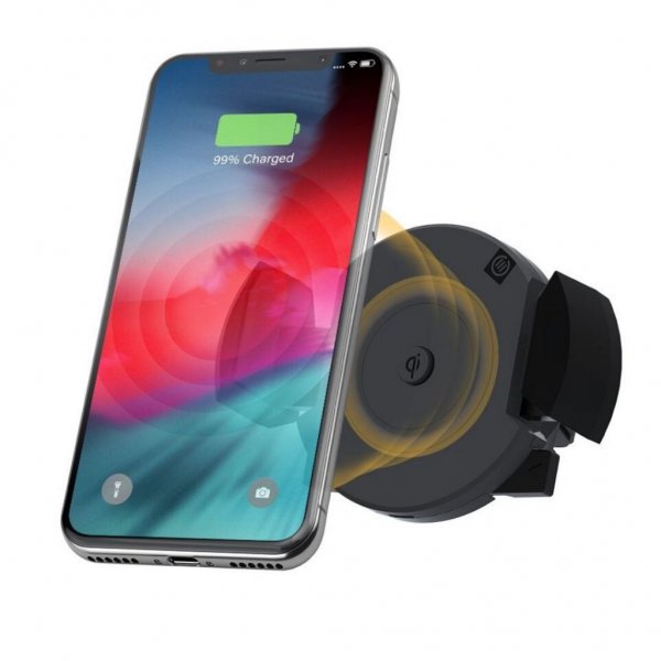 ALOGIC Biloplader med holder og Qi Teknologi Sort