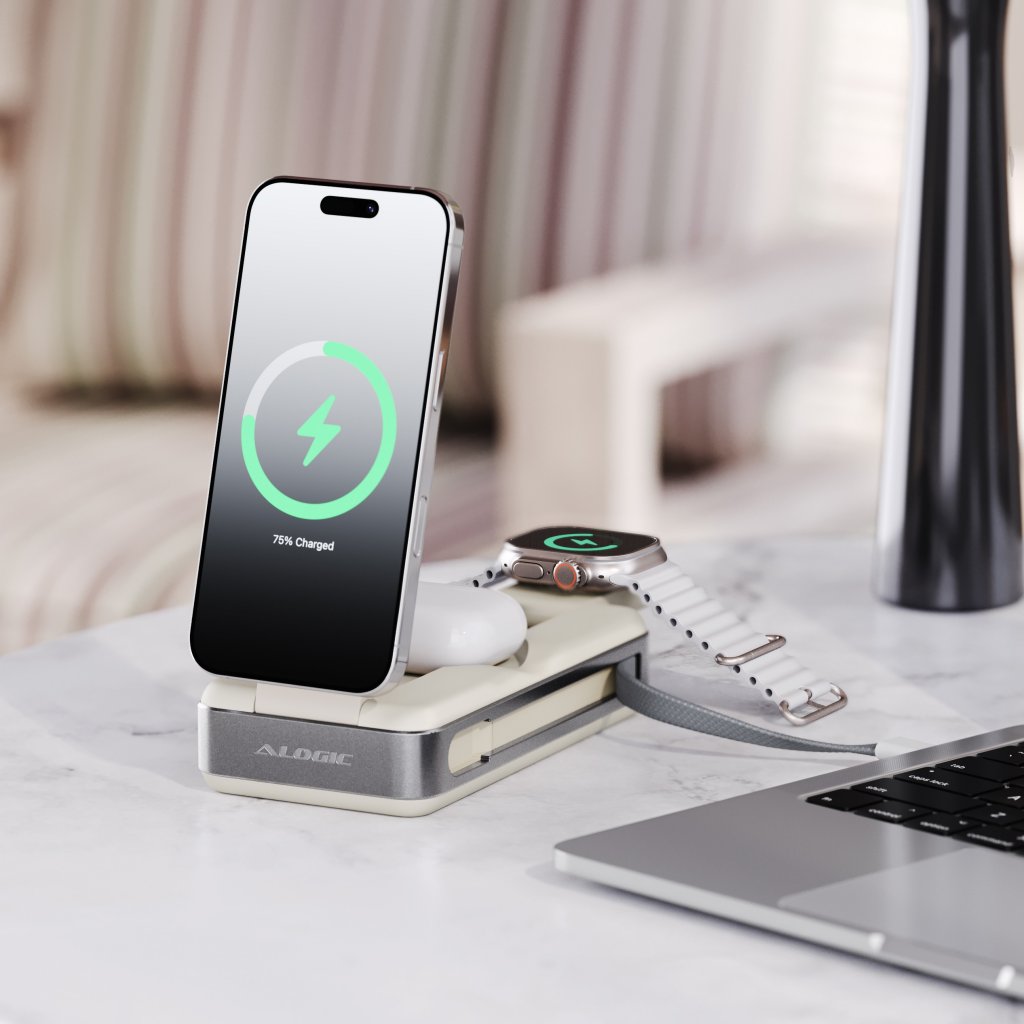 Alogic Powerbank Roam 21 000mAh 6-in-1 Qi2 100W USB-C Sort