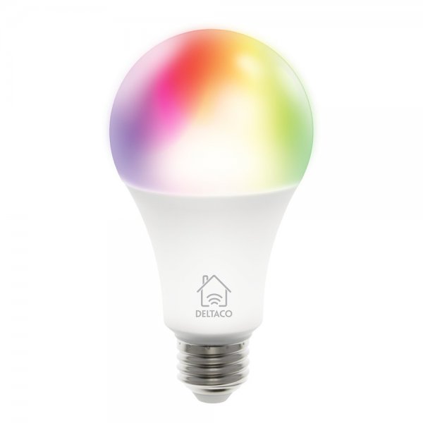 Deltaco Smart Home RGB LED-pære E27 WiFi 9W