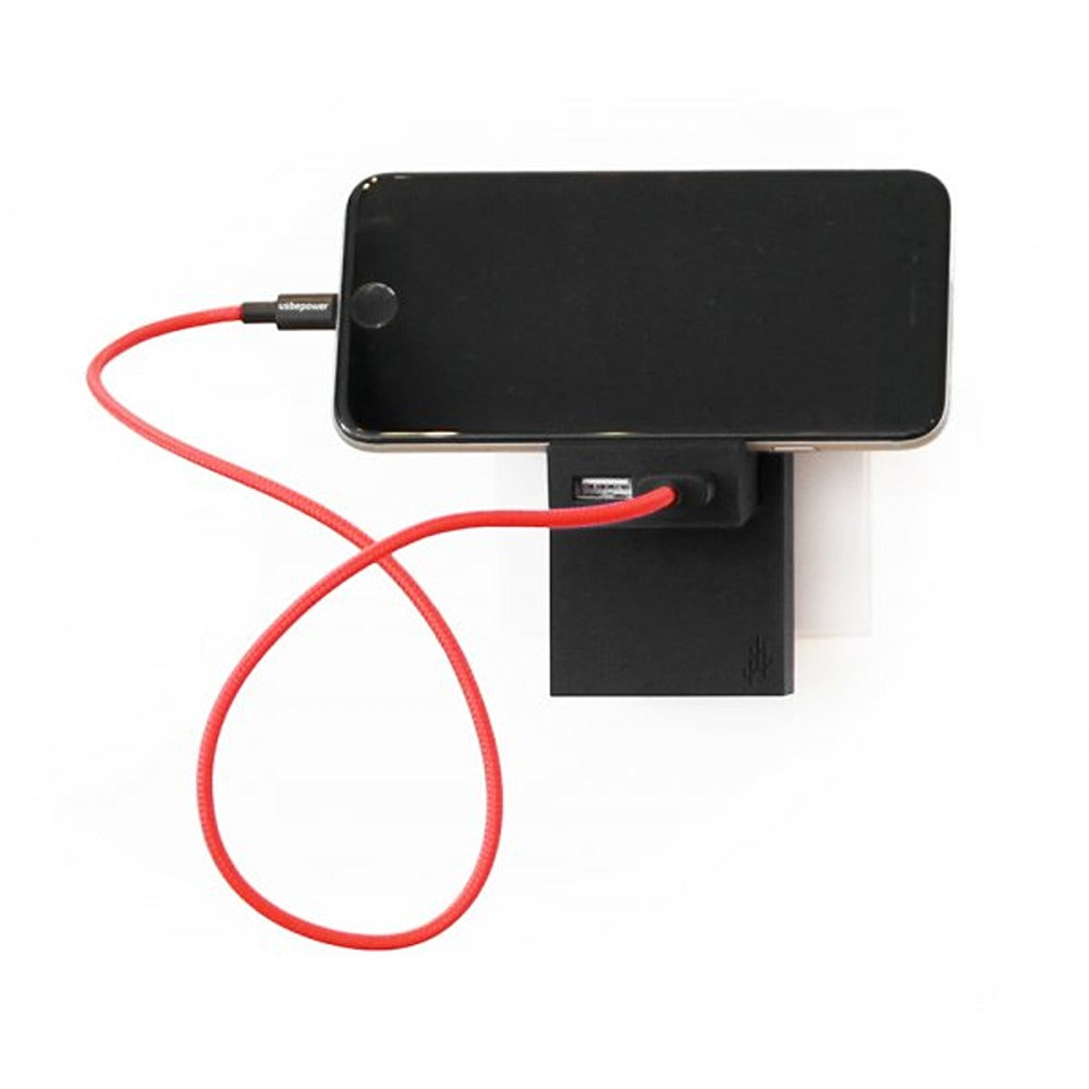 Usbepower ROCK dobbelt USB-oplader 2-i-1 Lommeoplader Sort