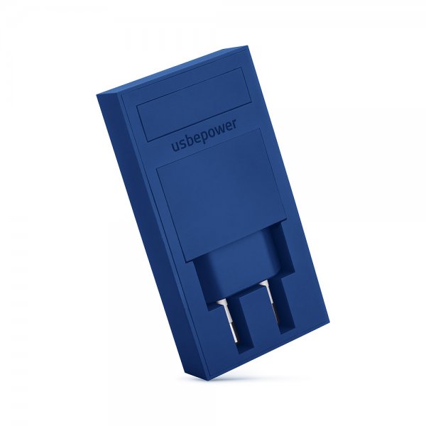 Usbepower ROCK dobbelt USB-oplader - 2-i-1 Lommeoplader Blå