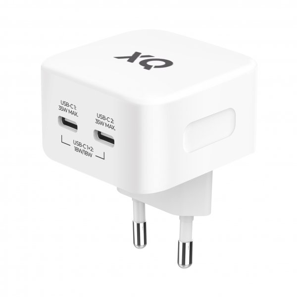 Xqisit Oplader 35W 2xUSB-C GaN Vægoplader