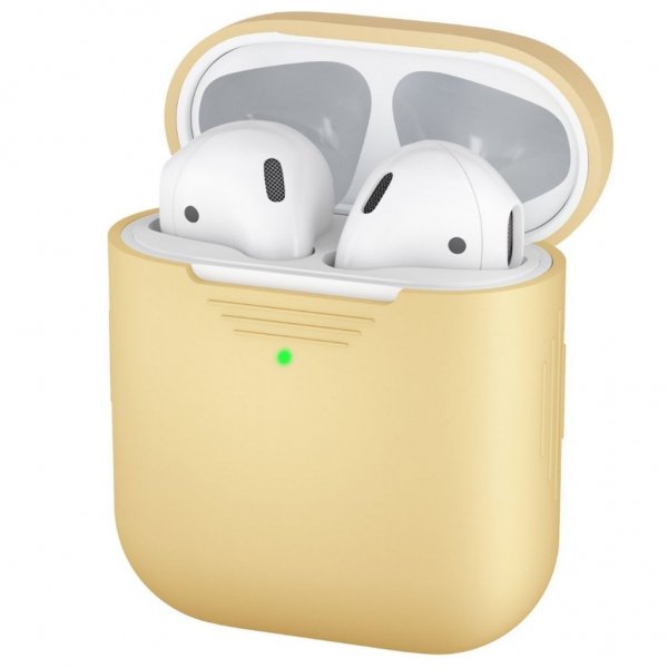 KeyBudz AirPods (1/2) Cover PodSkinz Beskyttende silikonecover Pastelgul