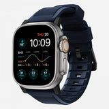 Nomad Apple Watch 44/45/46mm/Apple Watch Ultra rem Rugged Band Black Hardware Atlantic Blue